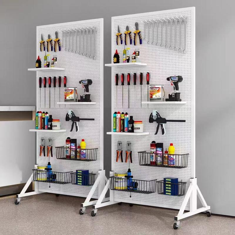 Stojący Regał Perforowany Tablica Pegboard z Kółkami