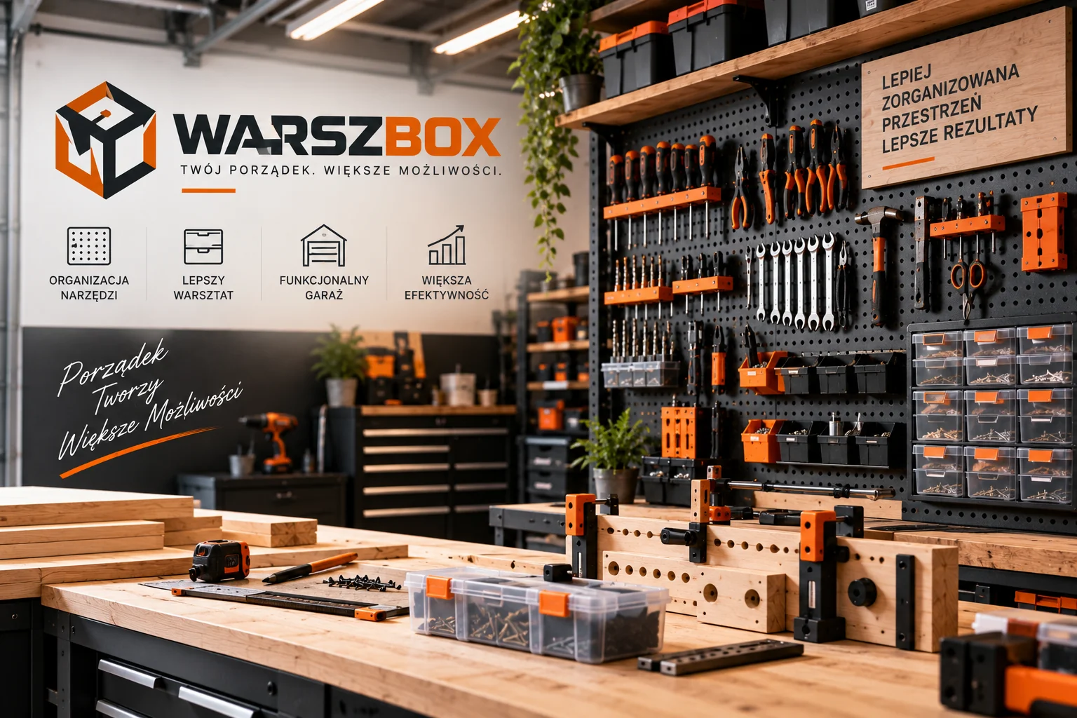 Systemy organizacji warsztatu i akcesoria do majsterkowania